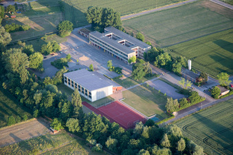 Bird's eye view of District Ingenheim in Billigheim-Ingenheim in the state Rhineland-Palatinate, Germany