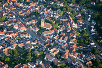 District Billigheim in Billigheim-Ingenheim in the state Rhineland-Palatinate, Germany seen from above