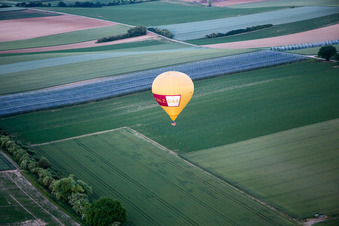 Hot air balloon in Herxheim bei Landau in the state Rhineland-Palatinate, Germany