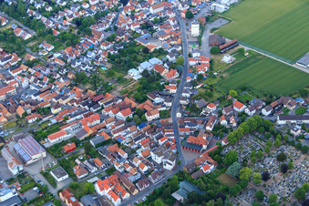 Aerial view of Eisenbahnstr in Herxheim bei Landau in the state Rhineland-Palatinate, Germany