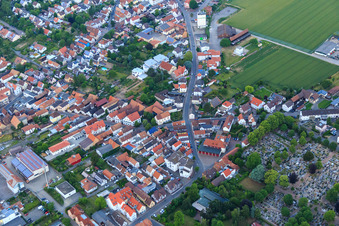 Aerial photograpy of Eisenbahnstr in Herxheim bei Landau in the state Rhineland-Palatinate, Germany