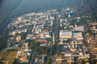 Aerial view of KIT Campus North in the district Leopoldshafen in Eggenstein-Leopoldshafen in the state Baden-Wuerttemberg, Germany