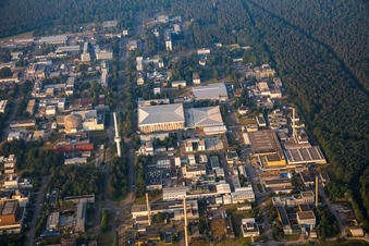 Aerial photograpy of KIT Campus North in the district Leopoldshafen in Eggenstein-Leopoldshafen in the state Baden-Wuerttemberg, Germany