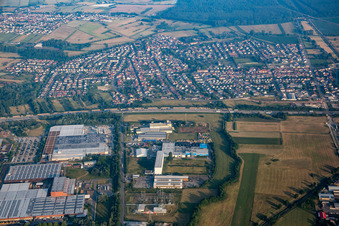 From the east in the district Karlsdorf in Karlsdorf-Neuthard in the state Baden-Wuerttemberg, Germany