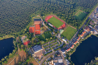 Waldseestadion of TC Waldsee eV Forst and Waldseehalle in Forst in the state Baden-Wuerttemberg, Germany