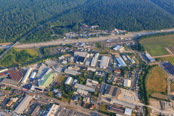 Industrial area Im on the A5 with VG Transporte GmbH, mein solar strom GmbH and RONAL Bathrooms GmbH in Forst in the state Baden-Wuerttemberg, Germany