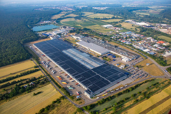 Goodyear Dunlop Tyres Germany in Philippsburg in the state Baden-Wuerttemberg, Germany from above