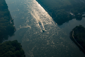 Tanker on the Rhine in the district Rheinsheim in Philippsburg in the state Baden-Wuerttemberg, Germany