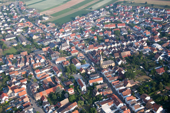 Aerial photograpy of District Mechtersheim in Römerberg in the state Rhineland-Palatinate, Germany