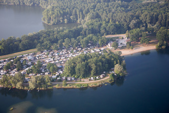 Aerial view of Campsite Lingenfeld in Lingenfeld in the state Rhineland-Palatinate, Germany