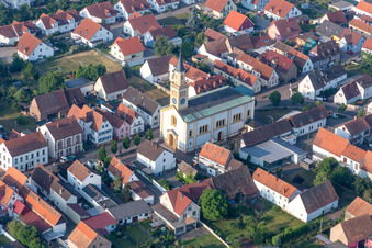 Church building in the village of in Lingenfeld in the state Rhineland-Palatinate, Germany