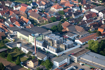 Building and production halls on the premises in Lustadt in the state Rhineland-Palatinate, Germany