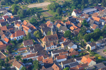 Evangelical Church Oberlustadt and Apostle Church - Protestant Parish Lustadt in the district Niederlustadt in Lustadt in the state Rhineland-Palatinate, Germany