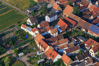 Oblique view of Badstubgasse in Zeiskam in the state Rhineland-Palatinate, Germany