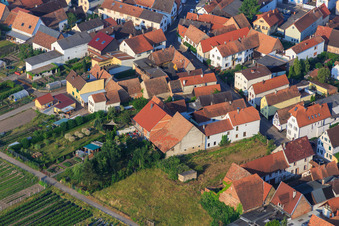 Pfalzstr in Zeiskam in the state Rhineland-Palatinate, Germany from above