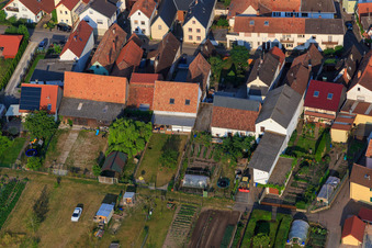 Oblique view of Mühlgasse in Zeiskam in the state Rhineland-Palatinate, Germany