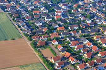 Aerial view of Haardt meadows in Ottersheim bei Landau in the state Rhineland-Palatinate, Germany