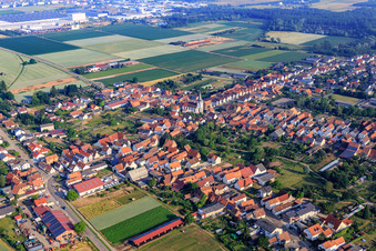 Aerial view of Altsheimer Weg with Z&Y Logistics Group in Ottersheim bei Landau in the state Rhineland-Palatinate, Germany