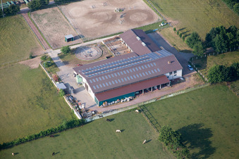 Oblique view of Ottersheim bei Landau in the state Rhineland-Palatinate, Germany