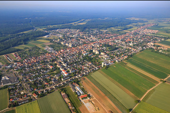 City overview from the north in Kandel in the state Rhineland-Palatinate, Germany