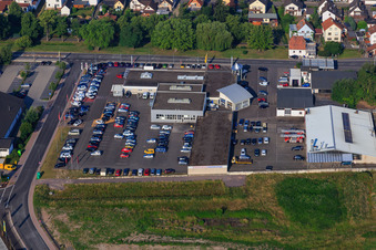Aerial view of Tretter Automobile GmbH & Co. KG in Kandel in the state Rhineland-Palatinate, Germany