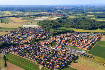 Aerial view of South Ring in Kuhardt in the state Rhineland-Palatinate, Germany