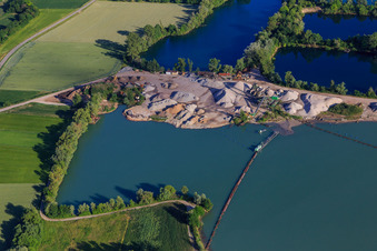 Gravel pits of the Wolf gravel works - Markus Wolf Gravel Works and Transport in Leimersheim in the state Rhineland-Palatinate, Germany