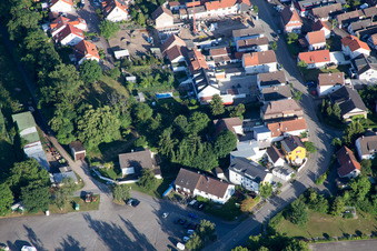 Aerial view of District Leopoldshafen in Eggenstein-Leopoldshafen in the state Baden-Wuerttemberg, Germany