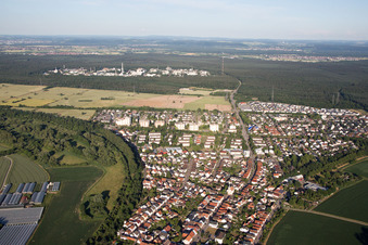 District Leopoldshafen in Eggenstein-Leopoldshafen in the state Baden-Wuerttemberg, Germany out of the air