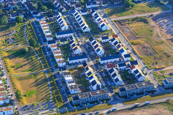New development area Hermann-Vollmer-Straße in the district Knielingen in Karlsruhe in the state Baden-Wuerttemberg, Germany