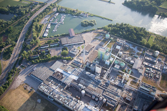 Marina on the Rhine in the district Knielingen in Karlsruhe in the state Baden-Wuerttemberg, Germany