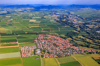 Village overview from the east in Steinweiler in the state Rhineland-Palatinate, Germany