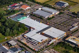 Building of the construction market of Hornbach Zentrale in the district Industriegebiet Bornheim in Bornheim in the state Rhineland-Palatinate
