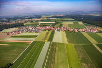 District Hayna in Herxheim bei Landau in the state Rhineland-Palatinate, Germany seen from above