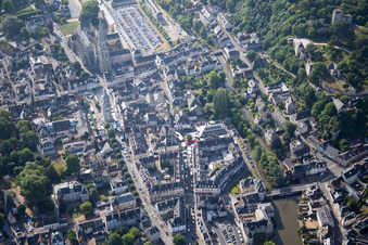 Vendôme in the state Loir et Cher, France from a drone