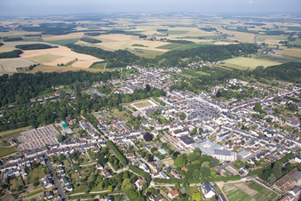 Oblique view of Montoire-sur-le-Loir in the state Loir et Cher, France