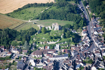 Bird's eye view of Montoire-sur-le-Loir in the state Loir et Cher, France