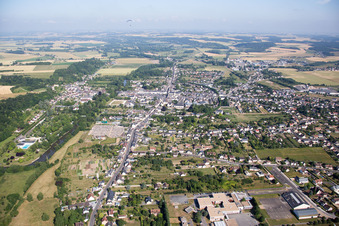 Oblique view of Montoire-sur-le-Loir in the state Loir et Cher, France