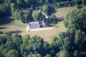 Aerial view of Lavardin in the state Loir et Cher, France
