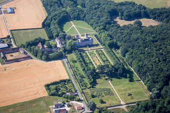Building complex in the park of the castle La Basse Cour in Huisseau-en-Beauce in Centre-Val de Loire, France