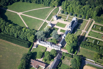Château du Plessis-Fortia sci in Huisseau-en-Beauce in the state Loir et Cher, France out of the air