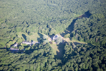 Aerial view of Orchaise, Chateau du Guerinet in Valencisse in the state Loir et Cher, France