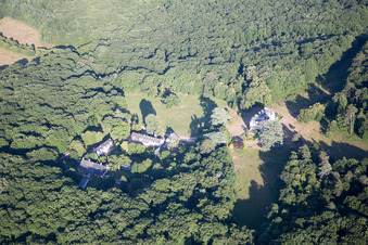 Aerial photograpy of Orchaise, Chateau du Guerinet in Valencisse in the state Loir et Cher, France