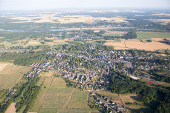 Aerial view of Onzain in the state Loir et Cher, France