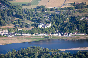 Aerial view of Chaumont-sur-Loire in the state Loir et Cher, France