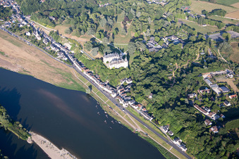 Bird's eye view of Chaumont-sur-Loire in the state Loir et Cher, France