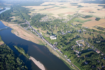 Chaumont-sur-Loire in the state Loir et Cher, France viewn from the air
