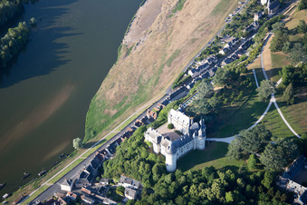 Chaumont-sur-Loire in the state Loir et Cher, France from a drone