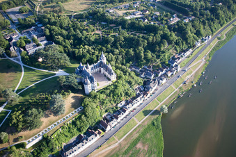 Aerial photograpy of Castle of Schloss Chaumont in Chaumont-sur-Loire in Centre-Val de Loire, France