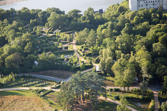 Aerial view of Chaumont-sur-Loire in the state Loir et Cher, France